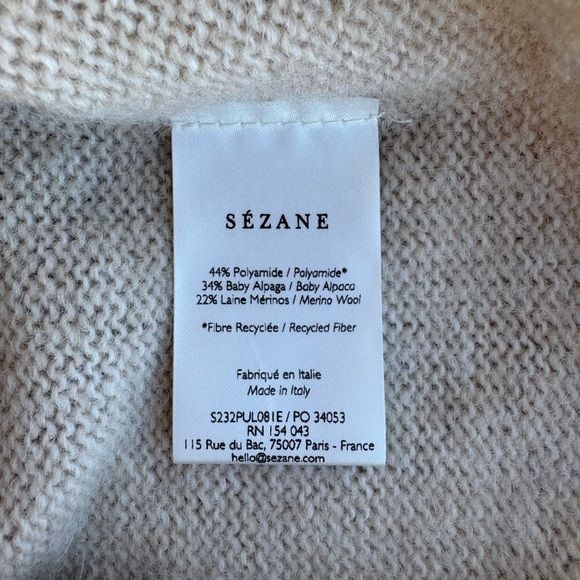 Sezane Samuel Jumper Women's Beige Sweater Vest Size Large - Picture 10 of 12